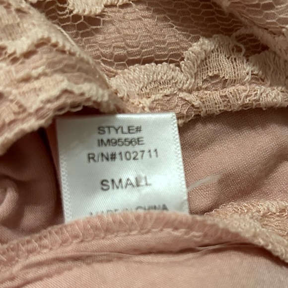 Pink Lace One button blazer lined shirted sleeves gathered waist Size small - Picture 9 of 10